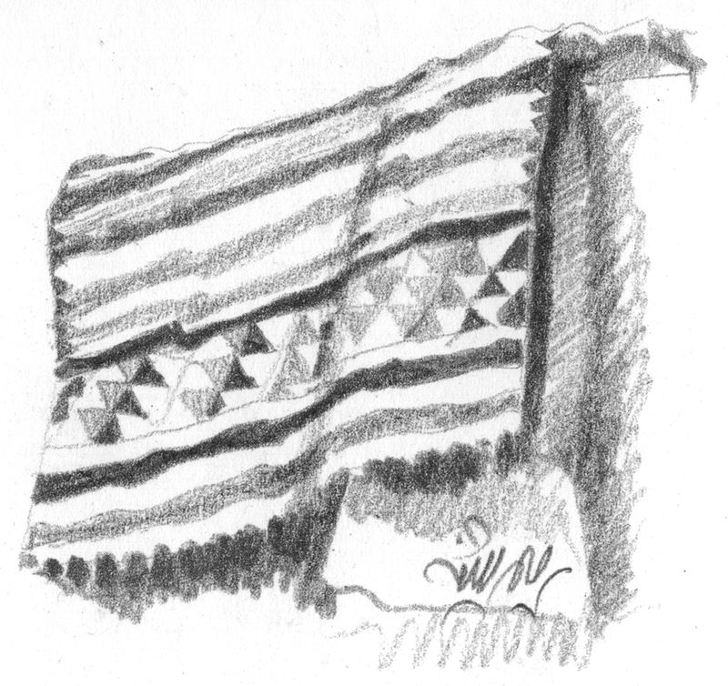 Illustration Aushängender Teppich