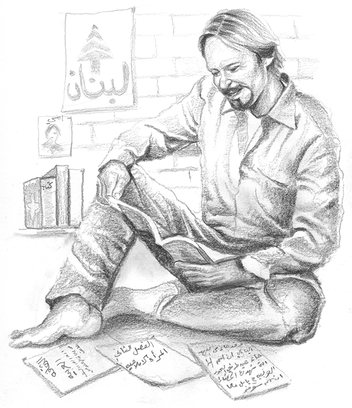 Illustration Lesender Mann