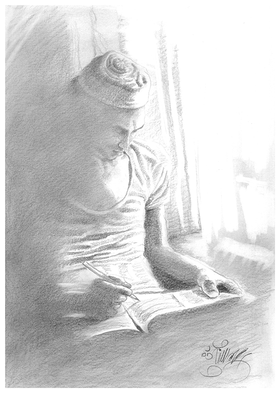 Illustration Schreibender Mann