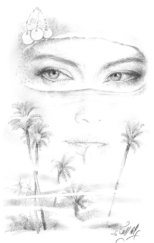 Illustration Schönheit der Oase