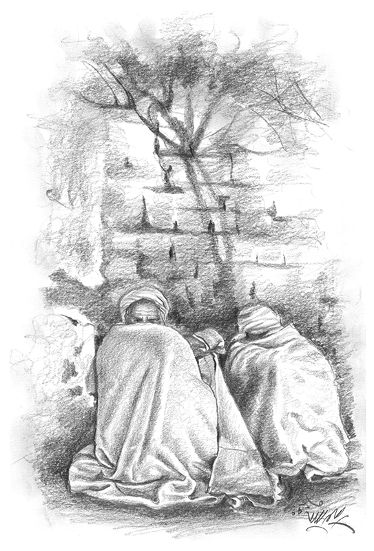 Illustration Schlafende Männer