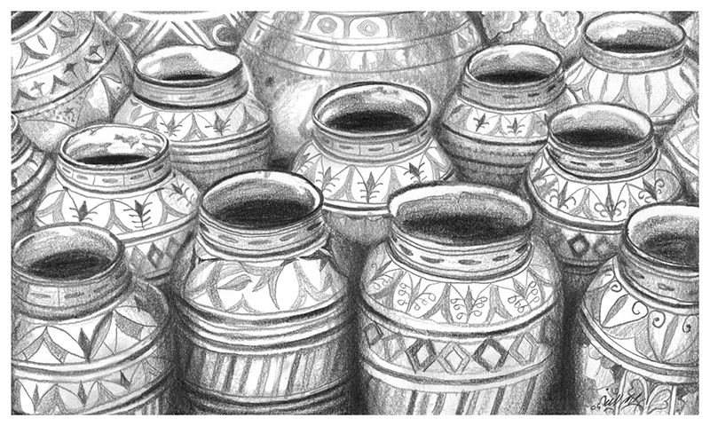 Illustration Tontöpfe