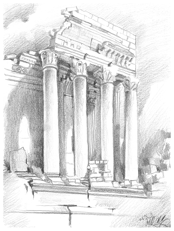 Illustration Tempelruinen
