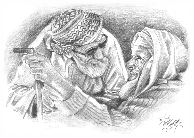 Illustration Zwei ältere Männer