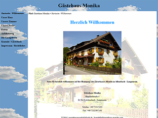 Screenshot www.gaestehaus-monika.com (Version 2015)