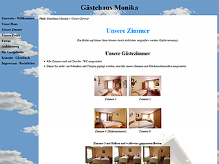 Screenshot www.gaestehaus-monika.com (Version 2015)